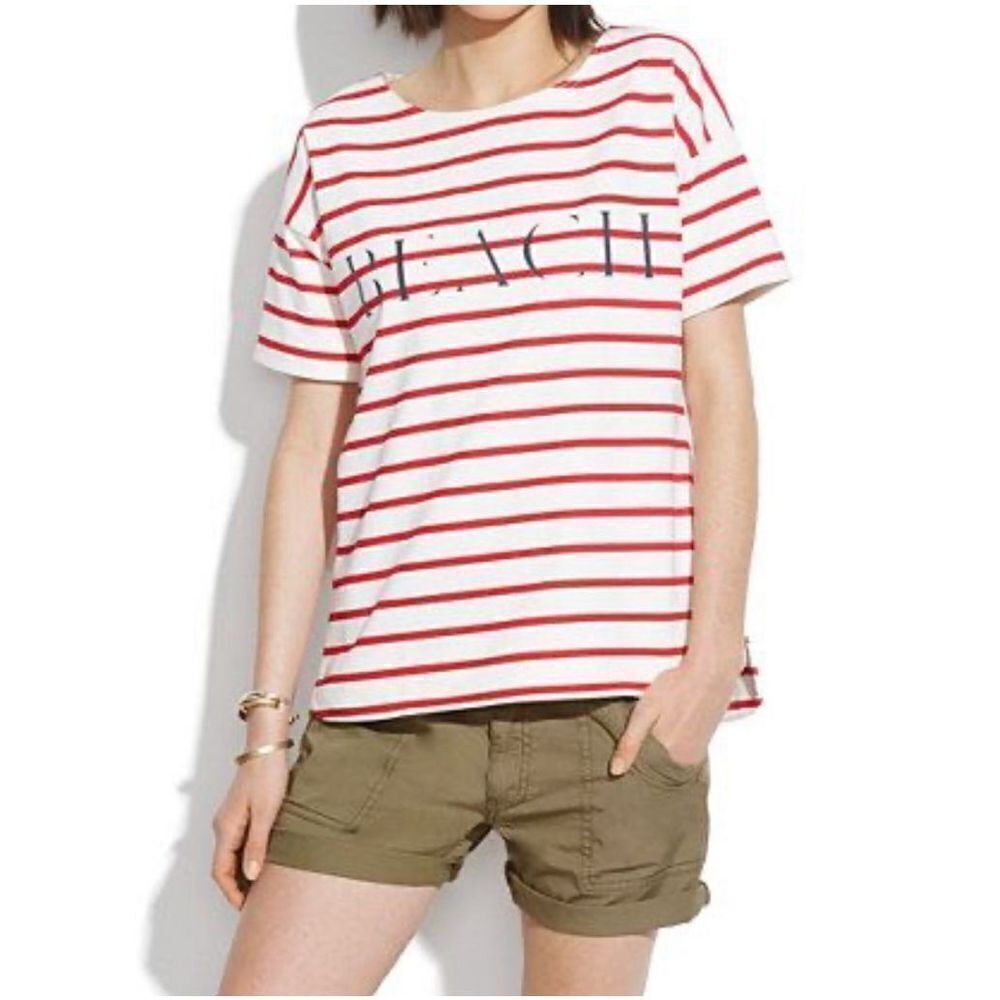 Madewell Beach Shirttail Tee in Stripe Size XS
